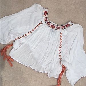White embroidered boho blouse